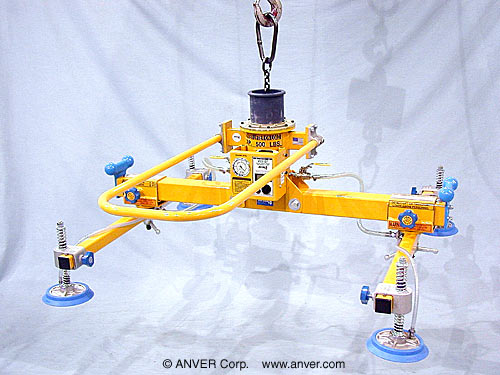 ANVER Mechanical Vacuum Generator with Four Pad Lifting Frame for Lifting & Handling Tractor Cab Floors 7 ft x 6 ft (2.1 m x 1.8 m) up to 500 lb (227 kg)